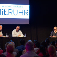 lit.RUHR 2018: Bernhard Robben, Jonas Jonasson und Jan-Gregor Kremp (v.l.n.r.) © Palazzo