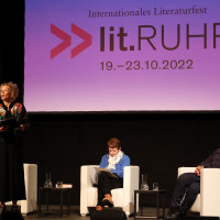 lit.RUHR 2022: 20.10.: Katja Riemann, Margarete von Schwarzkopf, Jörg Bong ©Ast/Juergens